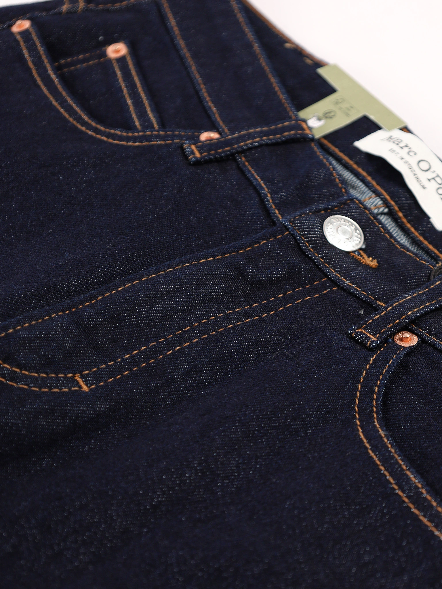 Джинсы темно-синего цвета из смесового хлопка